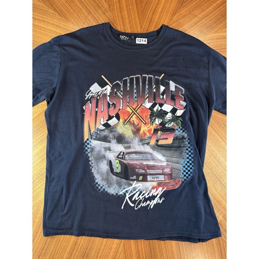Racing‎ NASCAR Nashville Racing Throwback Tshirt BoohooMAN Retro Size Large